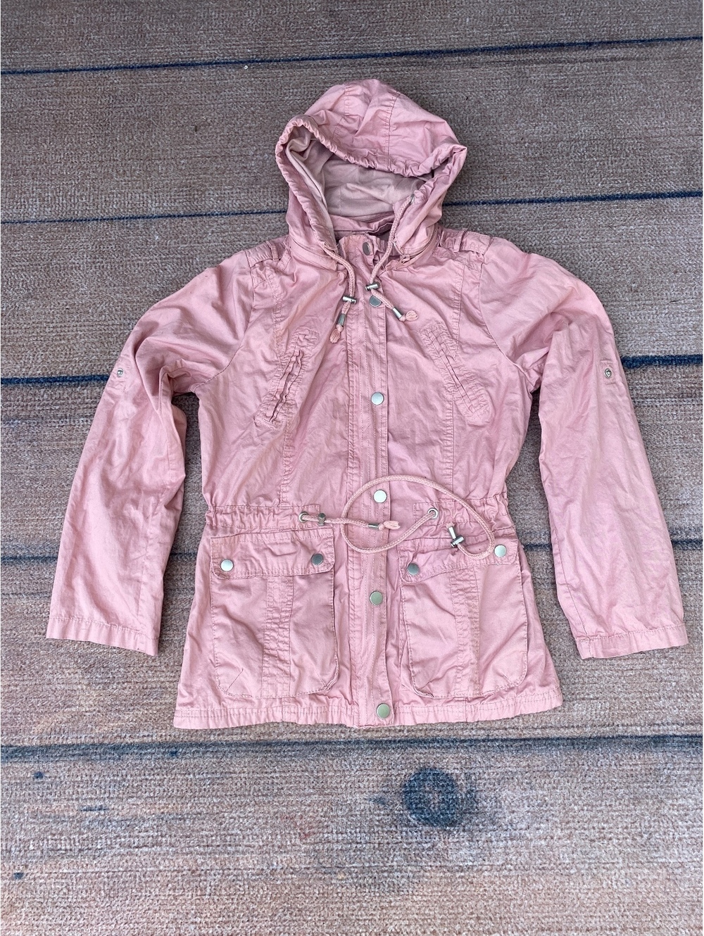 Snobbish pink Princess full zip removable hood anorak utility lightweight small